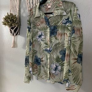 Sheer Tommy Bahama Button Down Blouse